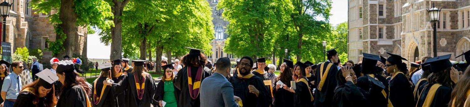 Graduates in caps and gowns